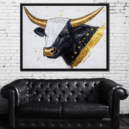 Golden Star Bull Elegance - NicheCanvas