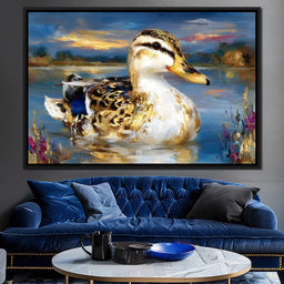 Golden Mallard Lake Sunset - Neal Hackett - NicheCanvas