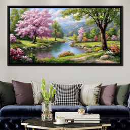 Spring Blossom Mountain Stream - NicheCanvas