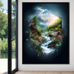 Hexagonal Nature Portal Cascade - NicheCanvas