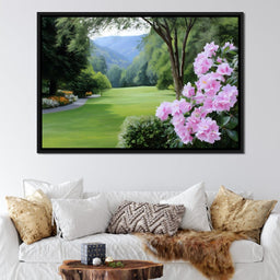 Verdant Meadow's Floral Embrace - NicheCanvas