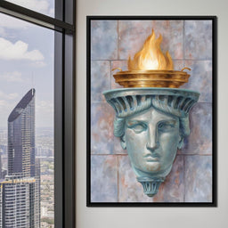 Liberty Torch Flame Portrait - NicheCanvas