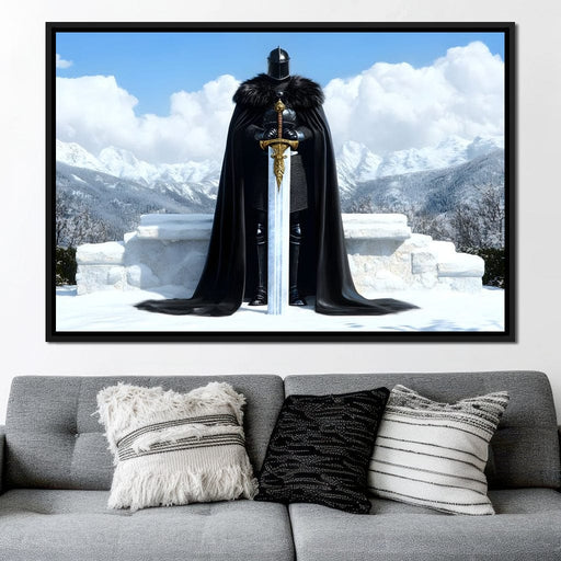 Icebound Peaks Excalibur Warrior Canvas Print