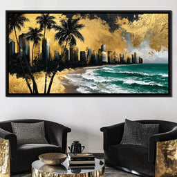 Miami Vibes in Gold - NicheCanvas