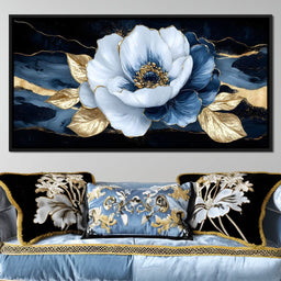 Golden Petals Midnight Harmony - NicheCanvas