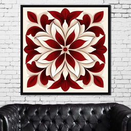 Crimson And Bone Medallion - TooplesArt - NicheCanvas