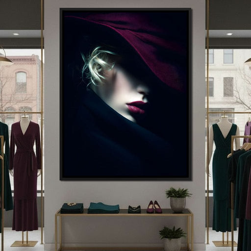 Noir Allure Under Silk Brim Canvas Print