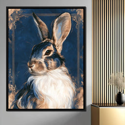 Noble Hare of the Gilded Study - NicheCanvas