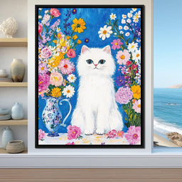 Floral Harmony Kitty - NicheCanvas
