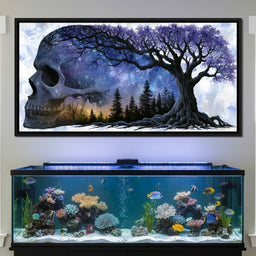 Where Cosmic Night Meets Forest Roots - NicheCanvas
