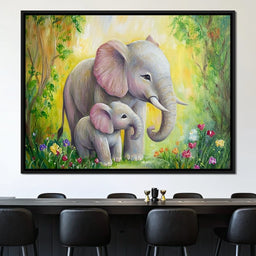 Elephant Stroll Through Blossoms - NicheCanvas