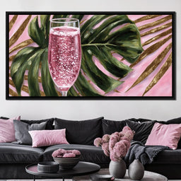 Pink Fizz Monstera Gold - NicheCanvas