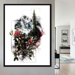 Alpine Peak Floral Montage - NicheCanvas