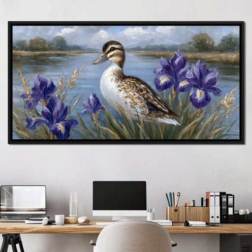 Duckling Meadow Reflections Canvas Print