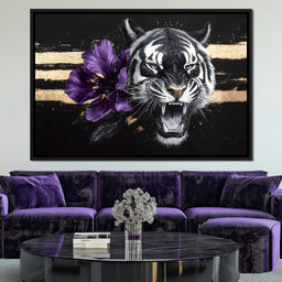 Tiger Roar of the Violet Stripes - NicheCanvas