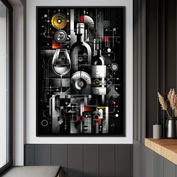 Mechanical Wine Mosaic - NicheCanvas