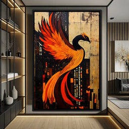 Phoenix Rise Through Flames - NicheCanvas