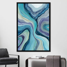 Teal Ocean Geode Layers Flow - NicheCanvas