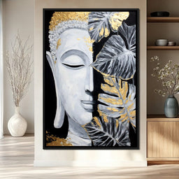 Golden Lotus Buddha Portrait - NicheCanvas