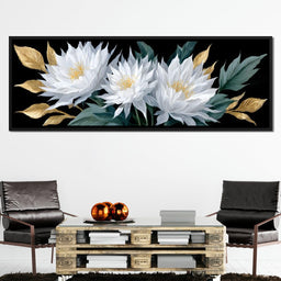 White Lotus Gold Leaf Bouquet - NicheCanvas
