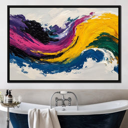 Electric Color Wave Abstract - NicheCanvas