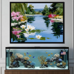 Water Lily Garden Reflection - NicheCanvas