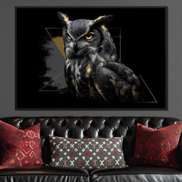 Golden Eyed Night Owl Portrait - NicheCanvas