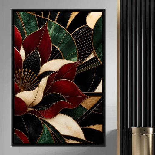 Gilded Petal Geometry Canvas Print