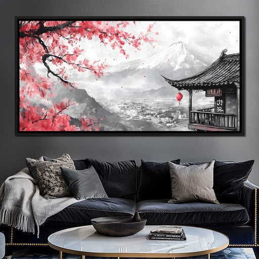 Cherry Blossom Landscape Canvas Print
