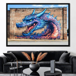 Street Art - Dragon's Fiery Majesty - NicheCanvas
