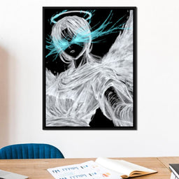 Celestial Guardian Neon Wings - NicheCanvas