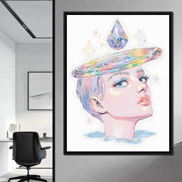 Iridescent Cosmic Halo Dream - NicheCanvas