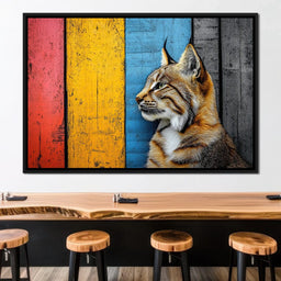Wild Elegance Against Color Stripes - NicheCanvas