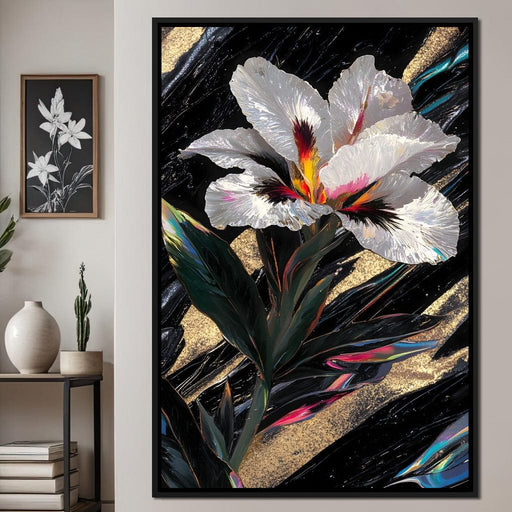 Radiant Petals Night Elegance Canvas Print