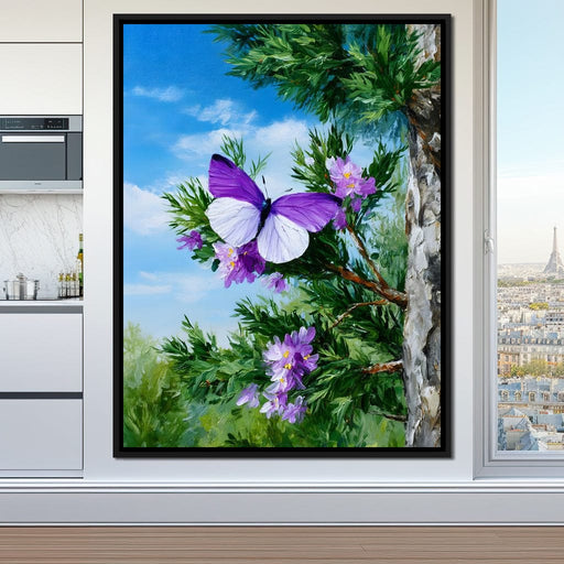 Butterfly Dance Among Blooms Canvas Print