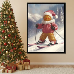Gingerbread Skier Winter Joy - NicheCanvas