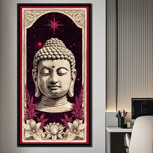 Cosmic Lotus Buddha Tranquil Canvas Print