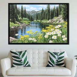 Alpine River Wildflower Glow - NicheCanvas