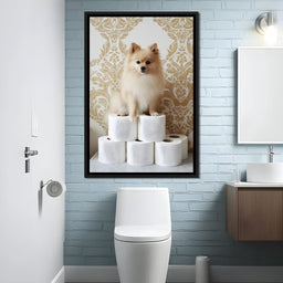 Pomeranian Toilet Tissue Throne - NicheCanvas