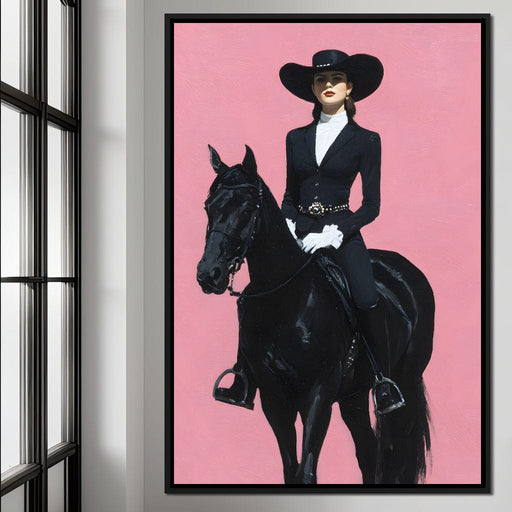 Midnight Rider on Rose Plain Canvas Print