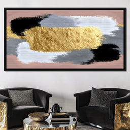 Modern Gold Brushstroke Abstract - NicheCanvas