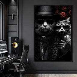 Feline Noir Elegance - NicheCanvas