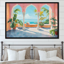 Sunlit Terrace Paradise View - NicheCanvas
