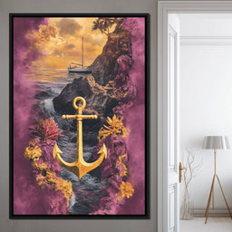 Golden Anchor Coastal Voyage - NicheCanvas