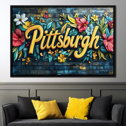 Floral Pittsburgh - NicheCanvas