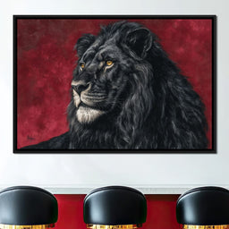 Midnight King Black Lion Portrait - NicheCanvas