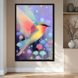 Luminous Bird of Starlit Garden - NicheCanvas