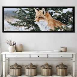 Winter Red Fox Pine Watcher - NicheCanvas