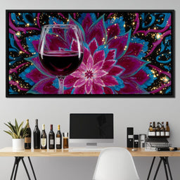 Celestial Petals Wine Mandala - NicheCanvas