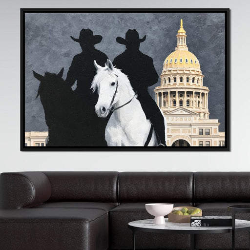 Cowboy Shadows Capitol Vigil Canvas Print